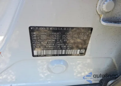 2019 Honda Hr-V Exl z USA, uszkodzony, nr VIN 3CZRU6H76KM733339